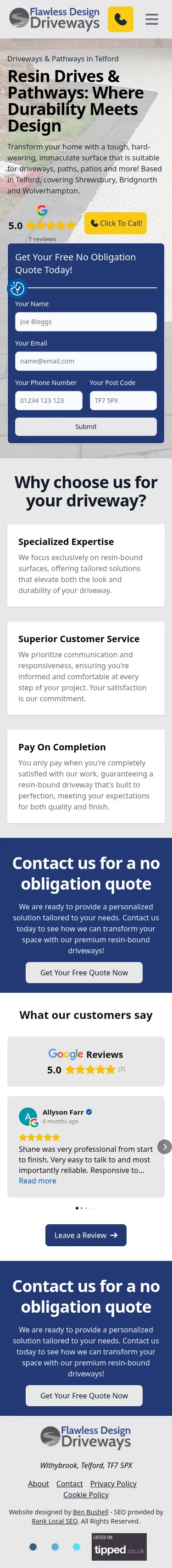 Flawless Design Driveways mobile screenshot