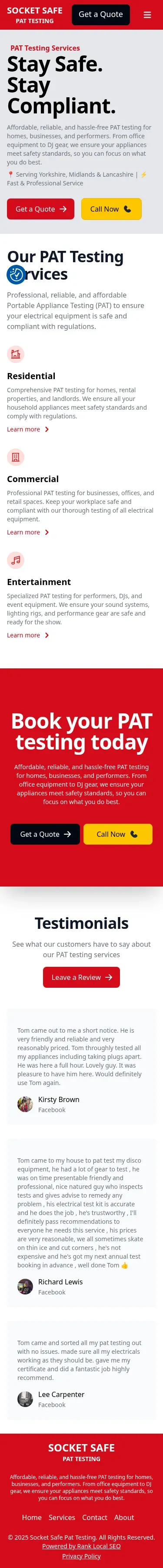 Socket Safe PAT Testing mobile screenshot